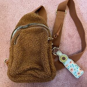 Brown Sherpa Crossbody Bag